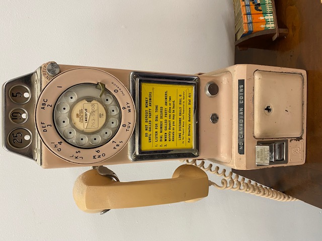 Pink Vintage Rotary Pay Phone - No Key 